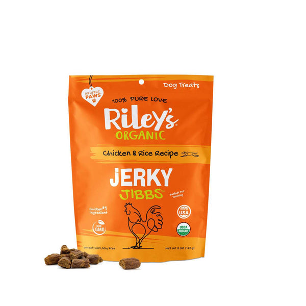 Riley's Organic Chicken & Rice Jerky Jibbs 5 oz./8 bx.